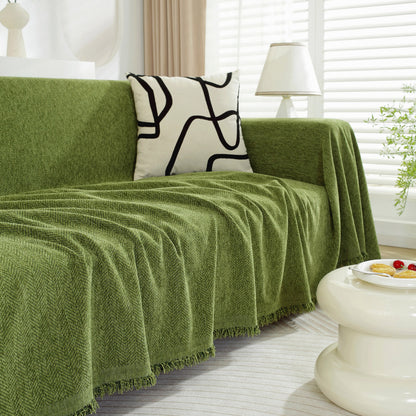Chenille Herringbone Couch Protector Blanket, Stylish Throw Blankets for Couch and Couch Throw Cover
