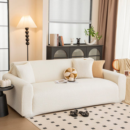 Stretch Plush Fitted Couch Slipcover Furniture Protector for 1/2/3/4/5 Cushion Couch