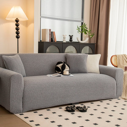 Stretch Plush Fitted Couch Slipcover Furniture Protector for 1/2/3/4/5 Cushion Couch