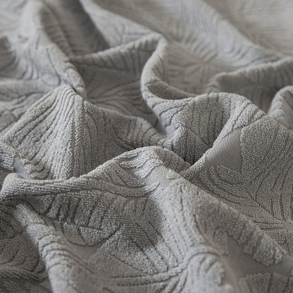3D Jacquard Leaf Pattern Couch Slipcover, High Stretch Washable Textured Sofa Cover