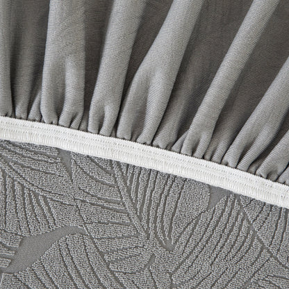 3D Jacquard Leaf Pattern Couch Slipcover, High Stretch Washable Textured Sofa Cover
