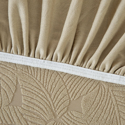 3D Jacquard Leaf Pattern Couch Slipcover, High Stretch Washable Textured Sofa Cover