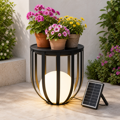 Outdoor Solar Power LED Plant Stand