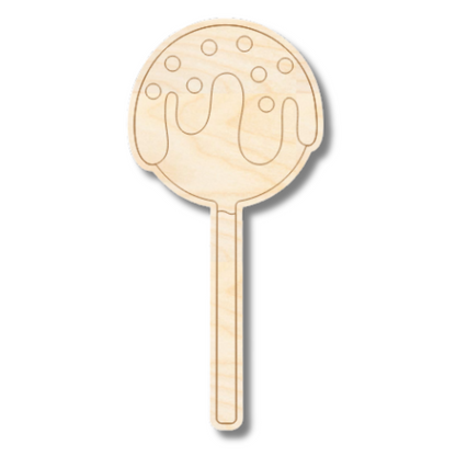 Unfinished Wood Etched Cake Pop Shape | Paint By Line Crafts | up to 30" DIY