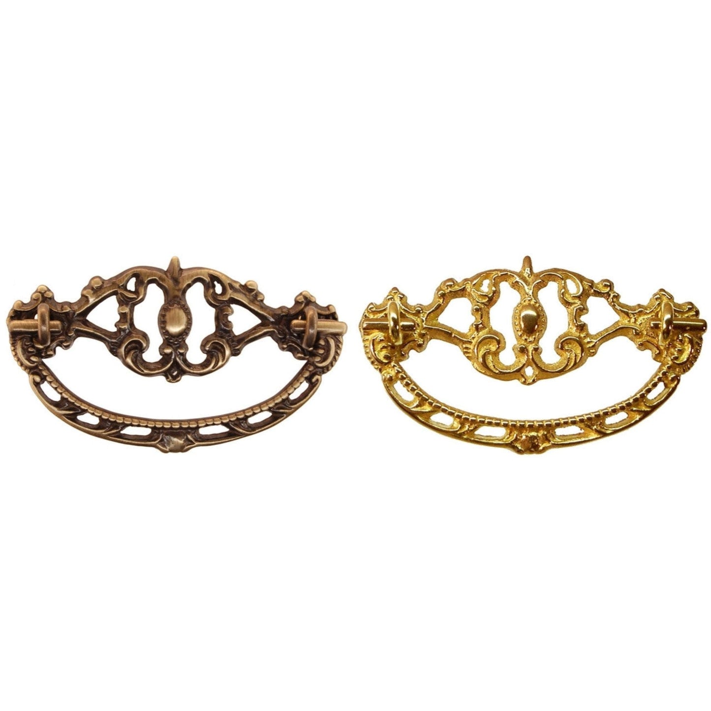 Elegant Cast Brass Victorian Bail Pull with Timeless Design in Two Finishes
