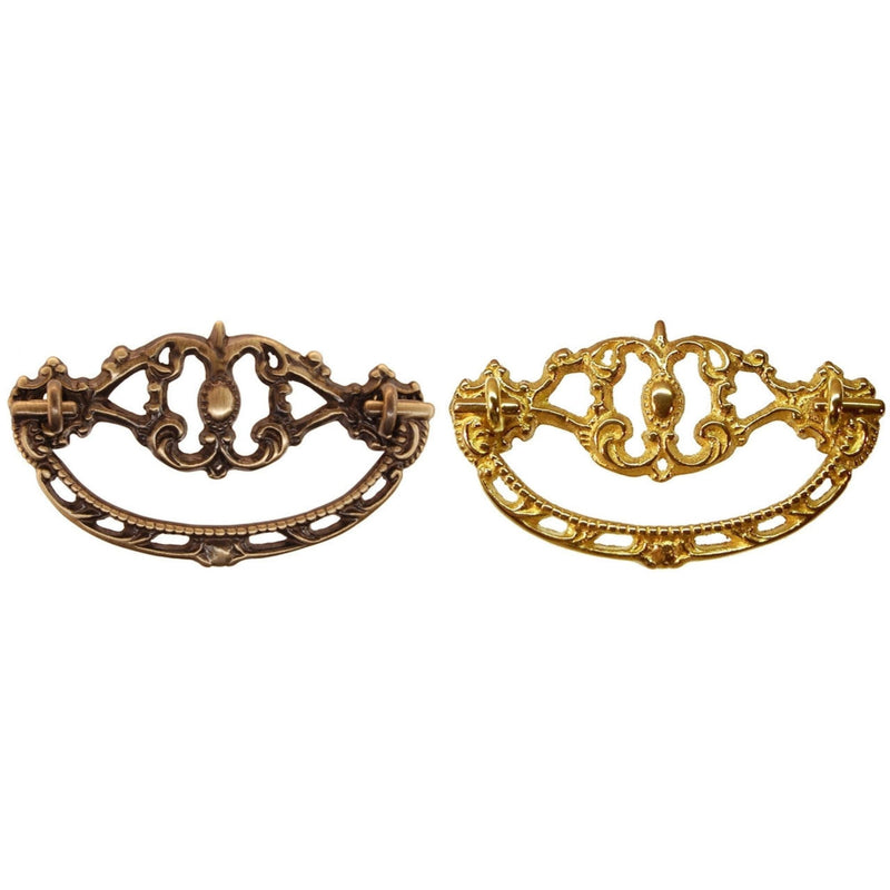 Elegant Cast Brass Victorian Bail Pull with Timeless Design in Two Finishes