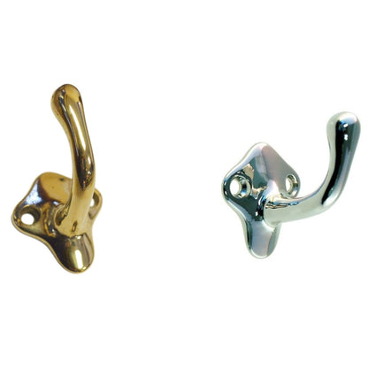 Small Solid Brass Coat Hook