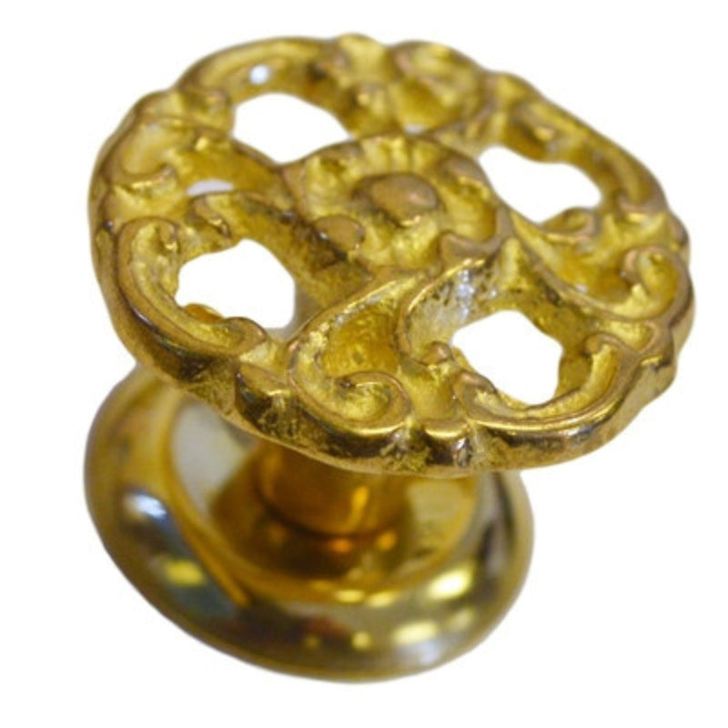 Elegant Brass Victorian Knob with Finishing Washer for Antique Furniture Restoration