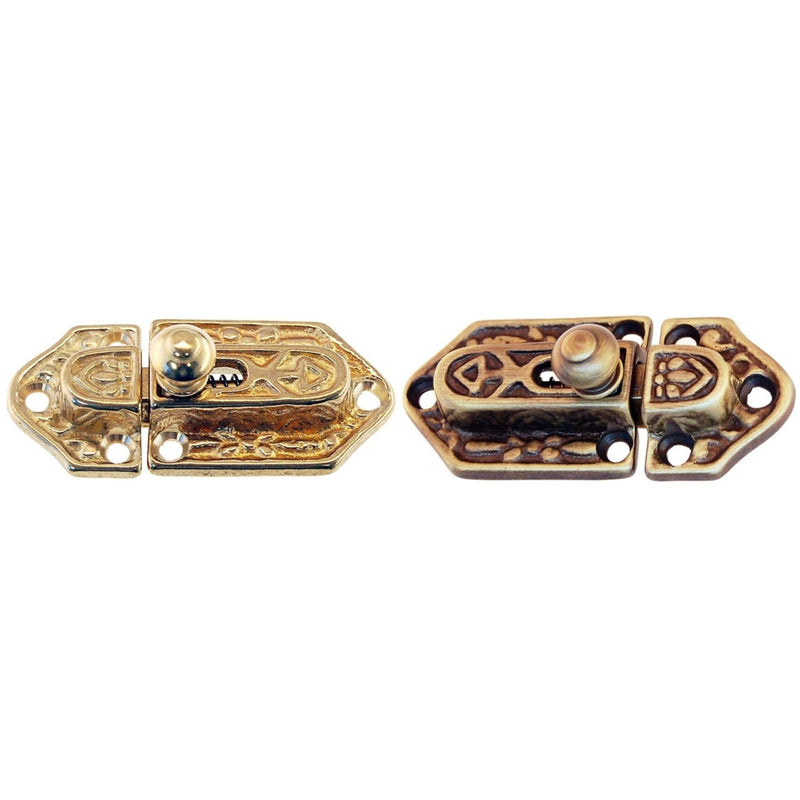 Victorian Style Cabinet Latch and Catch - Brass or Antique Brass, Durable and Elegant