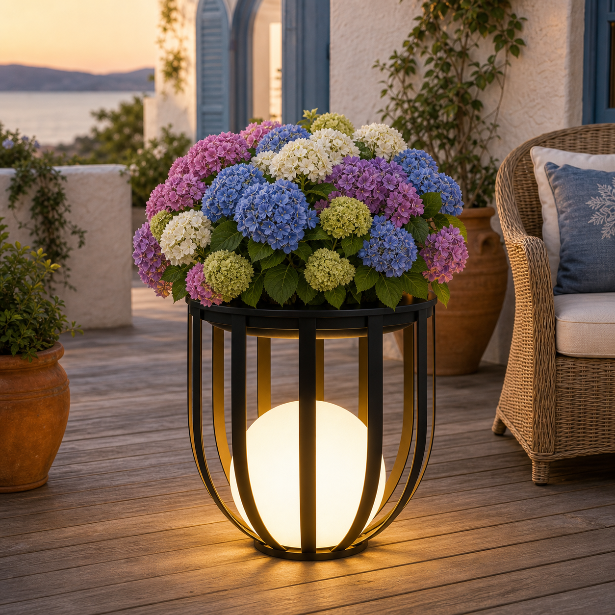 Outdoor Solar Power LED Plant Stand