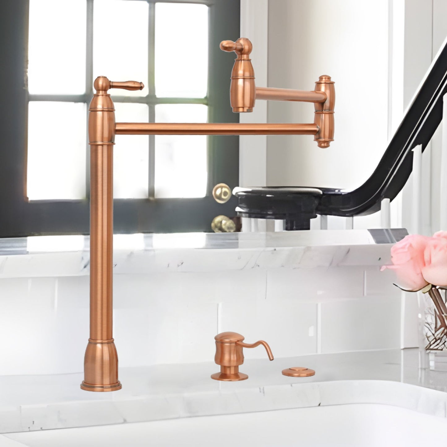 Dual Outlet Copper Garbage Disposal Kitchen Air Switch Kit - AK79001B-C