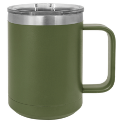 Stainless Steel Mug Tumbler with Handle | 15 oz | Customizable | RCK Creations & More