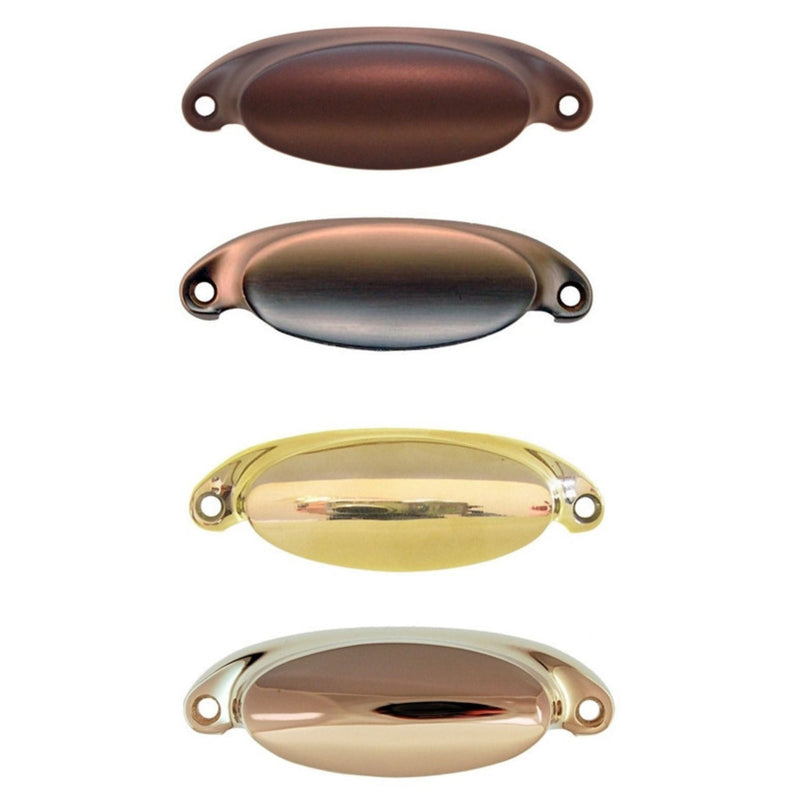 Classic Bin Pull Solid Brass with Elegant Rounded Design Available in 4 Finishes Includes Mounting Hardware