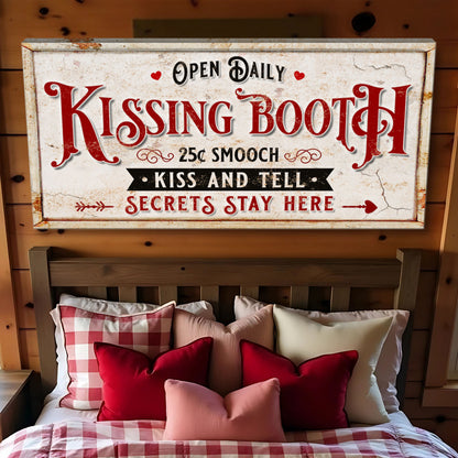 Vintage Rustic Kissing Booth Sign IV