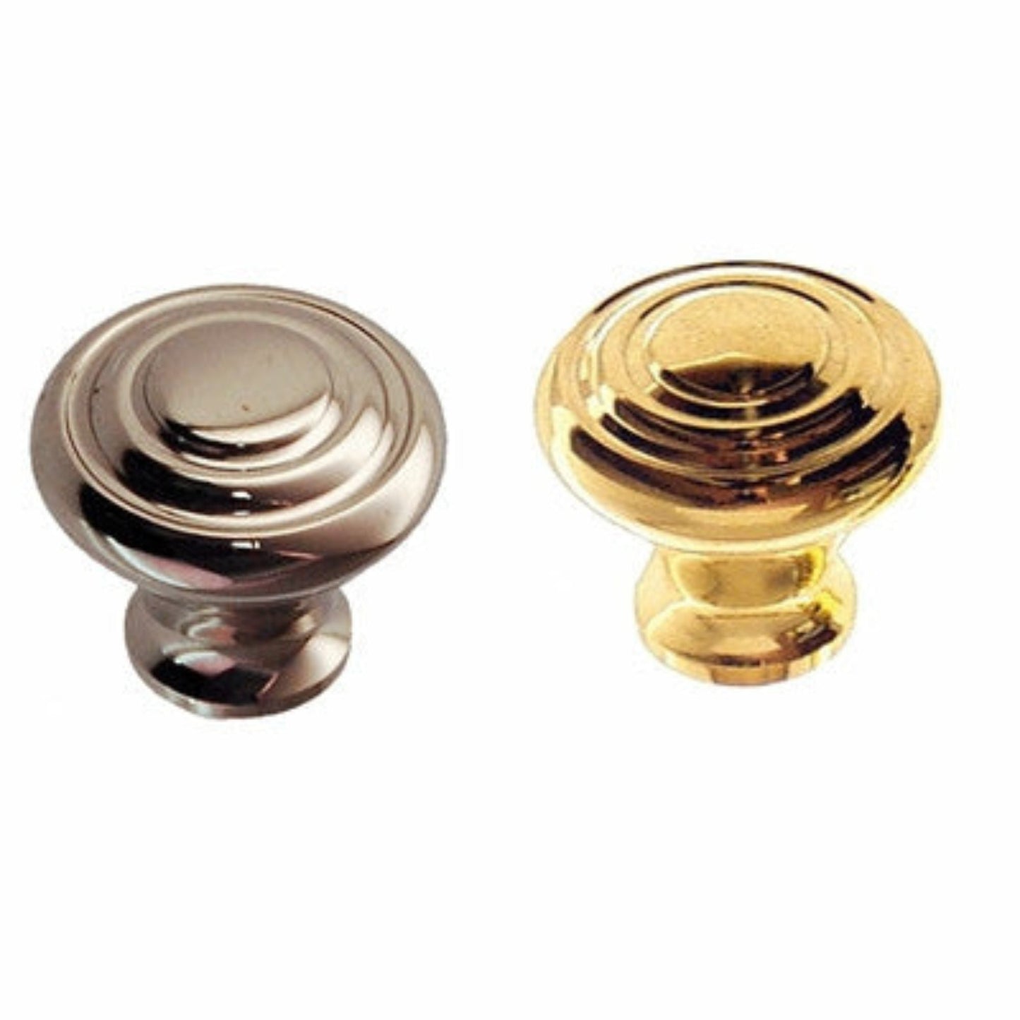 Nickel or Brass Round Art Deco Knob