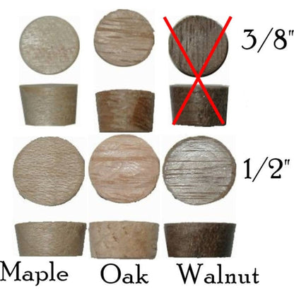 Wood Plugs, Side Grain