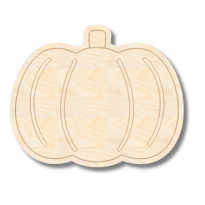 Unfinished Wood Etched Pumpkin Shape | Paint By Line Crafts | up to 30" DIY