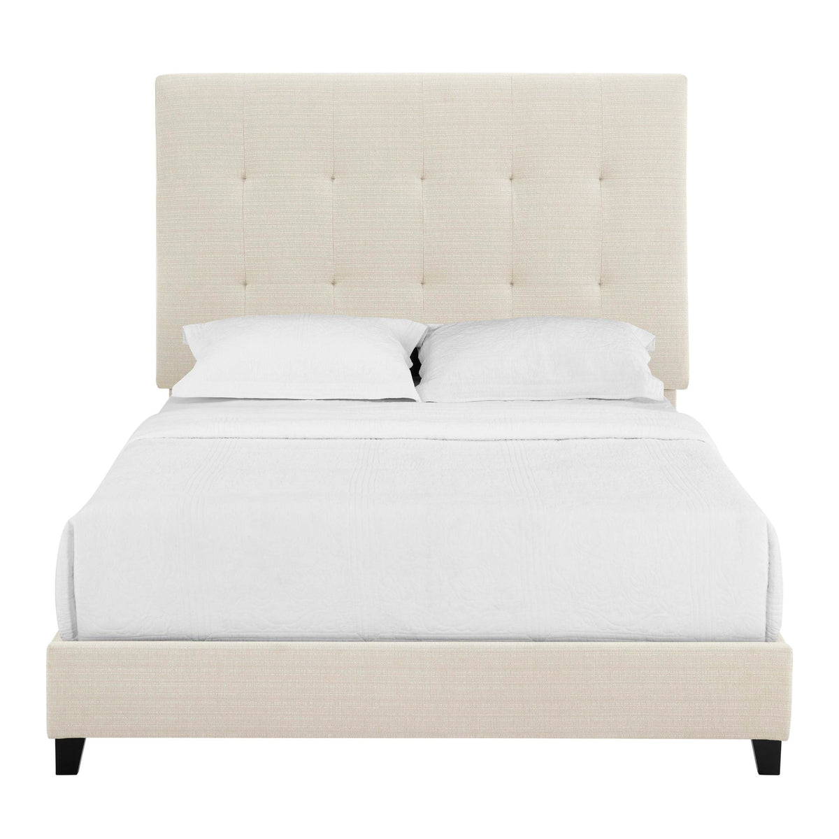 Tufted Upholstered Headboard Platform Bed