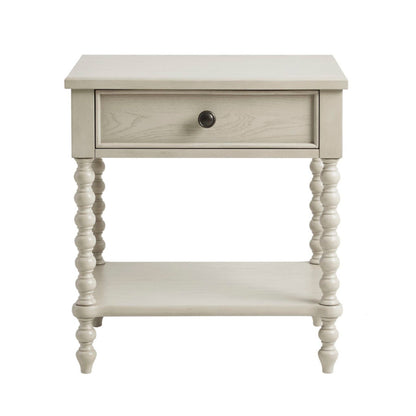 Traditional Durable Nightstand Table With Drawer And Shelf