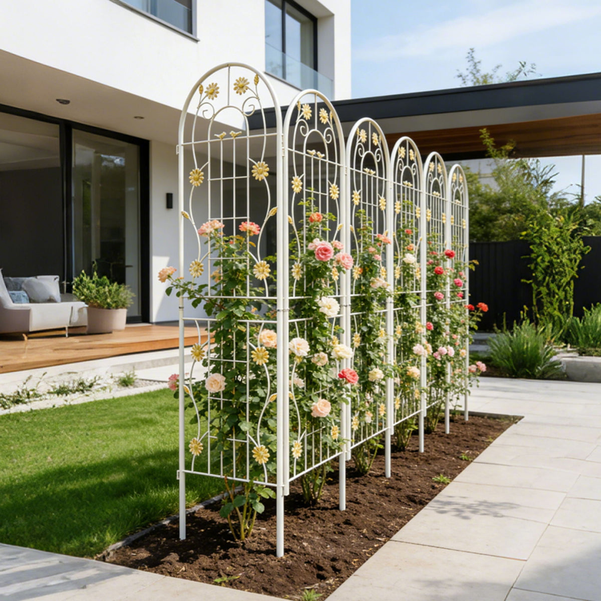 Metal Garden Trellis Rustproof Trellis For Climbing Plant Outdoor Flower Support