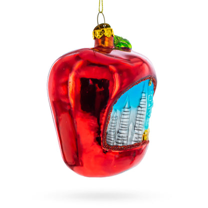 New York City Big Apple Glass Christmas Ornament