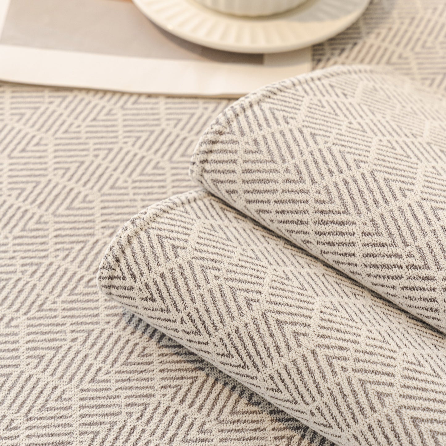 Herringbone Sofa Protector Cover, Non-Slip Couch Cover for Seat, Back & Arms