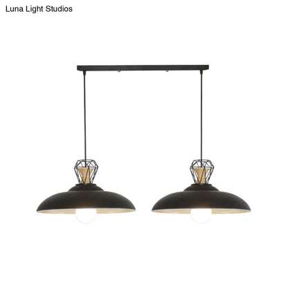DecorBites™ 2-Headed Industrial Pendant Lamp with Barn Metal Shade for Restaurants - Black