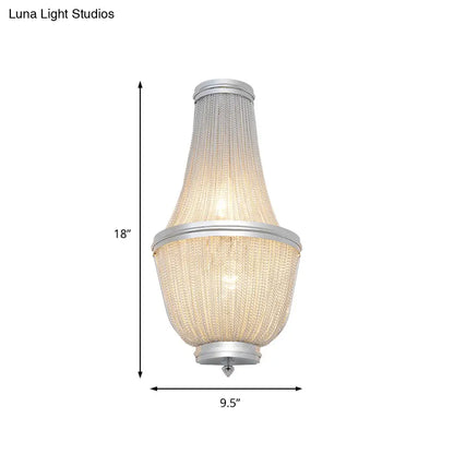 DecorBites™ 2-Light Modern Aluminum Empire Wall Sconce for Bedside in Coffee/Silver