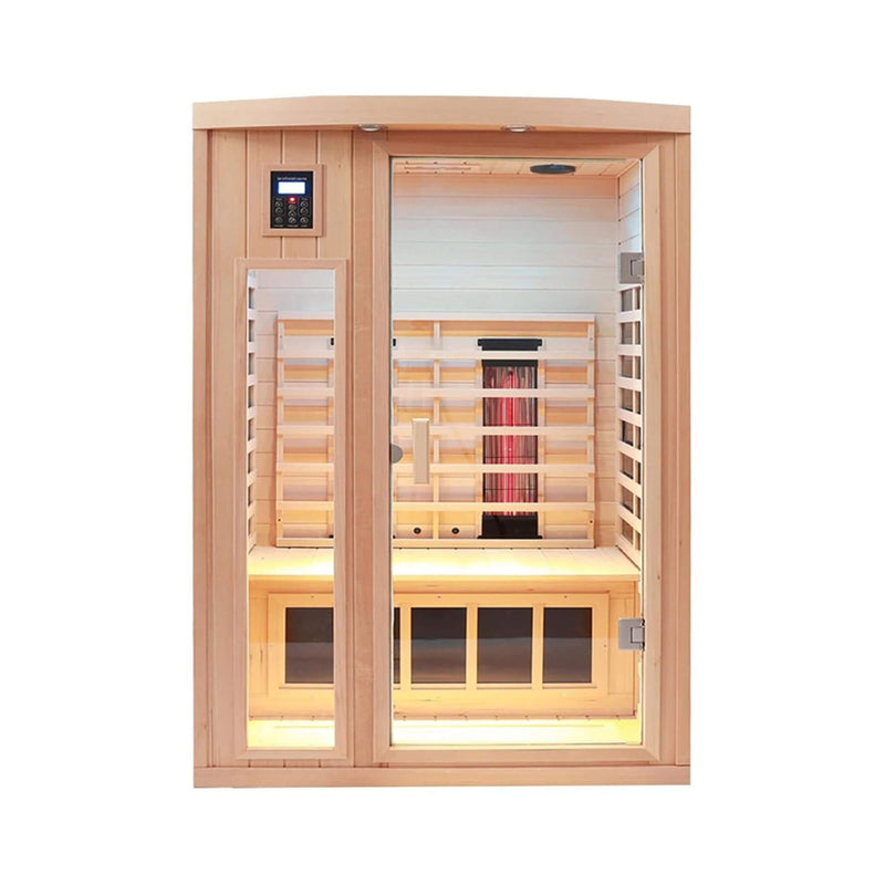 Thermora Premium 2-Person Low EMF FAR-Infrared Heat Wood Home Personal Spa Sauna With Ceramic Heaters, 1760W (SAK25714)