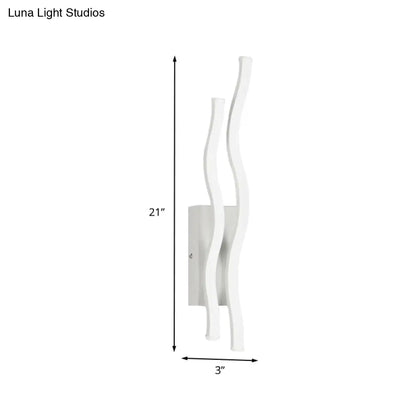 DecorBites™ 2-Waving Acrylic Linear Sconce – LED Wall Lamp Fixture with Warm/White Light