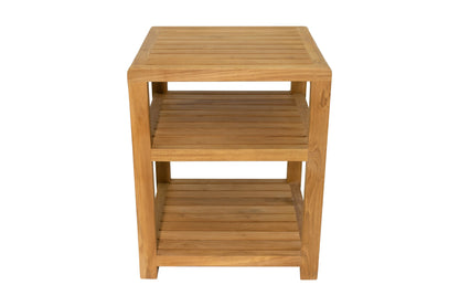 Charleston Natural Teak Spa/Bathroom - Under Sink - Storage Bench - 14"