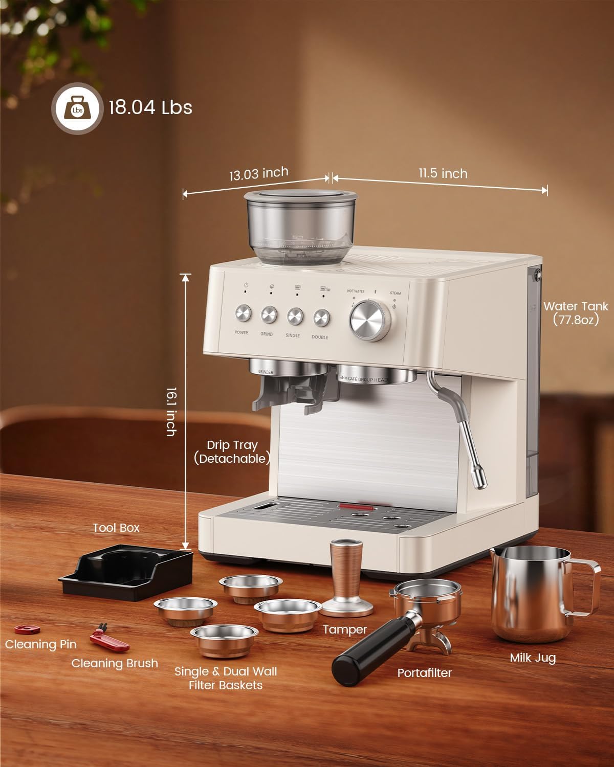 20 Bar Espresso Machines with Grinder CM8031