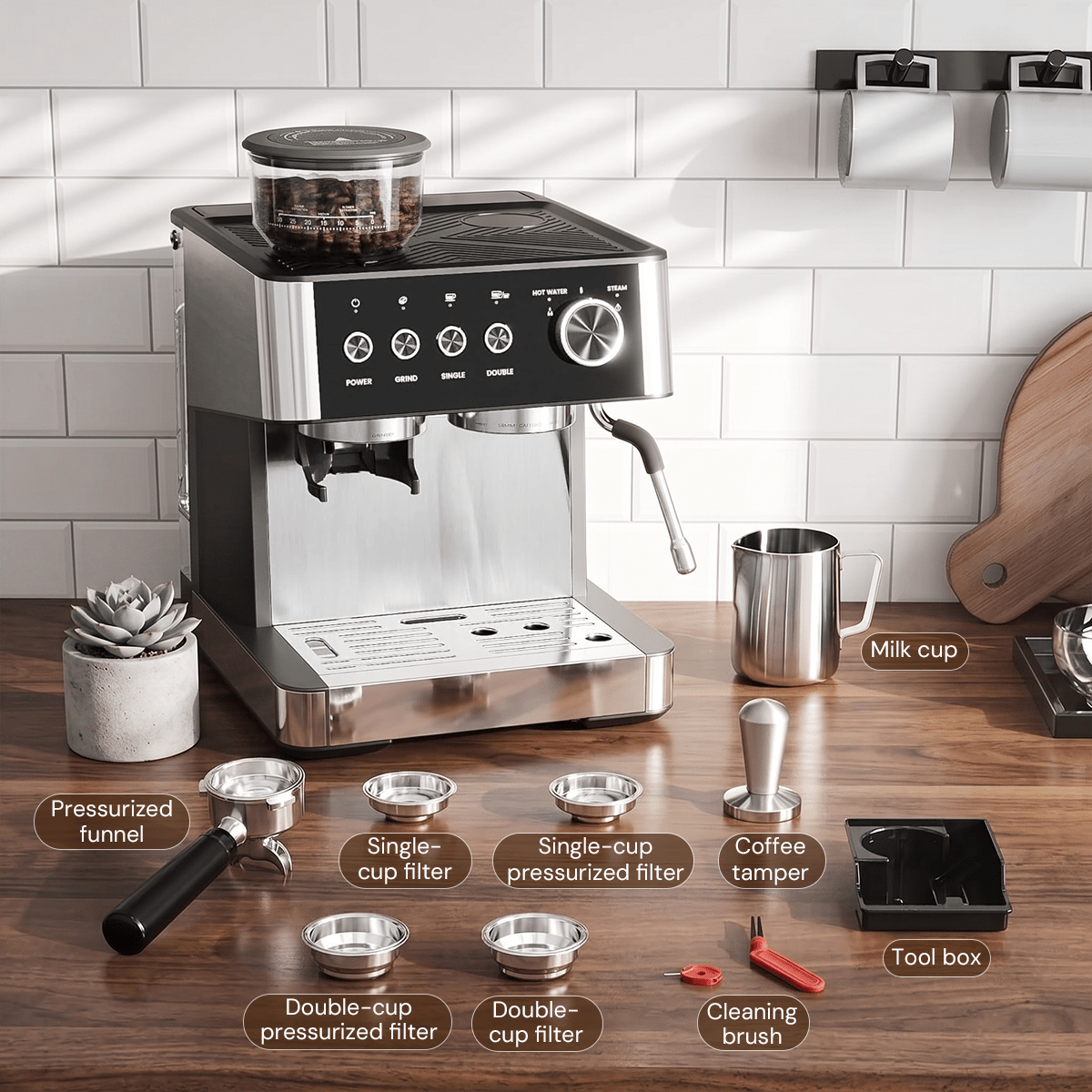 20 Bar Espresso Machines with Grinder CM8031