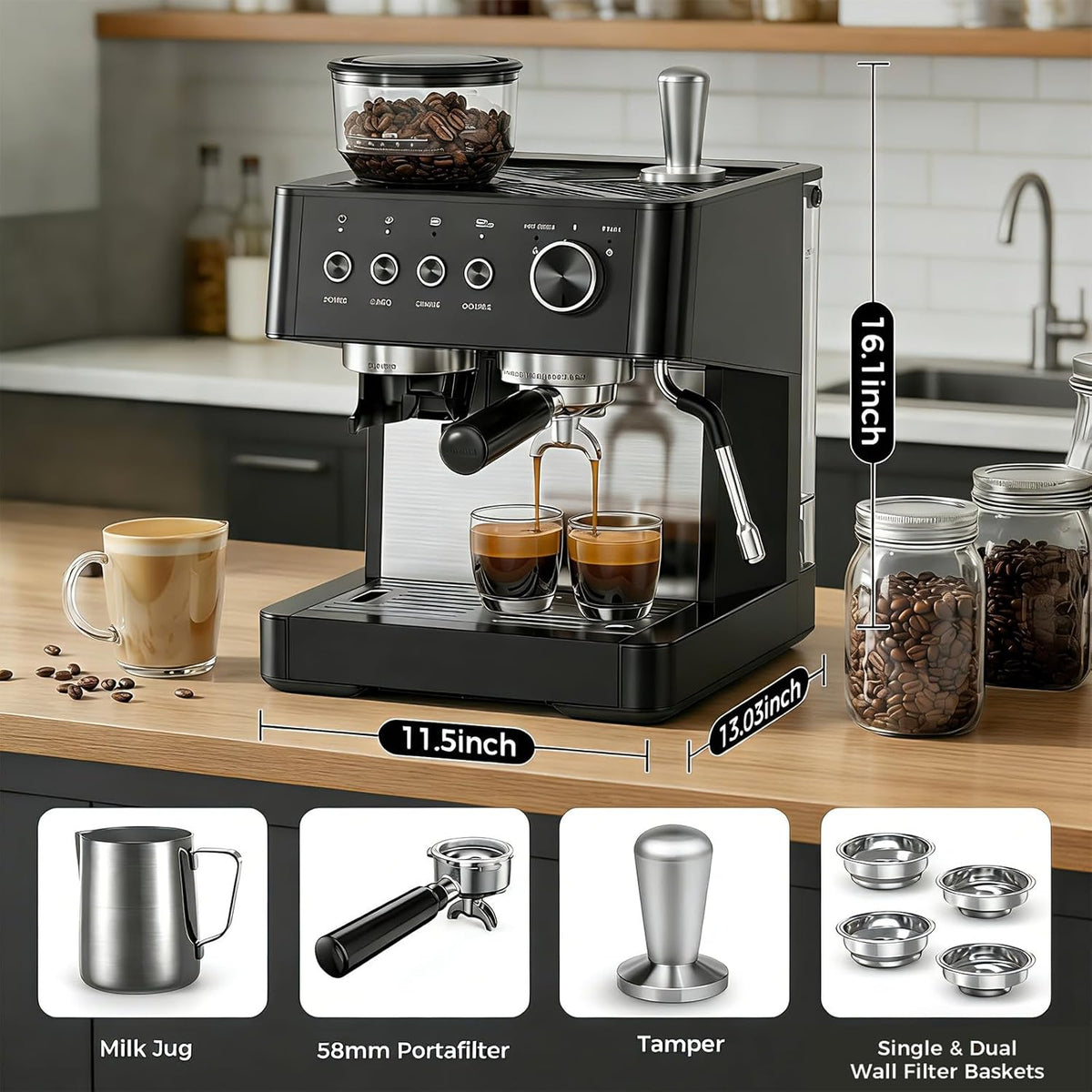 20 Bar Espresso Machines with Grinder CM8031