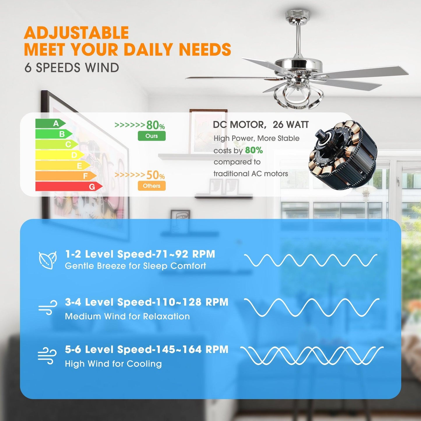 52" Zelda Modern DC Motor Downrod Mount Reversible Ceiling Fan With Remote Control
