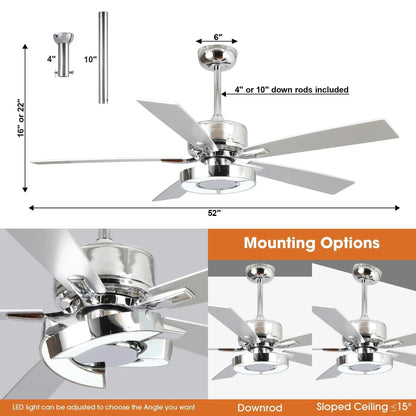 52" Vendome Industrial Downrod Mount Reversible Ceiling Fan with Lighting and Remote Control