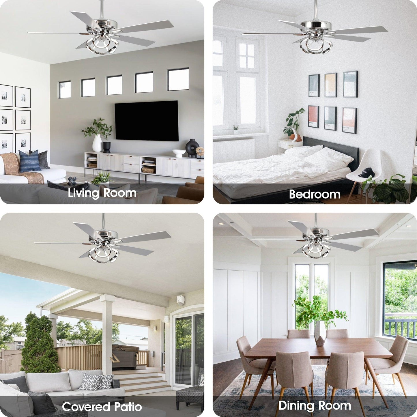 52" Zelda Modern DC Motor Downrod Mount Reversible Ceiling Fan With Remote Control