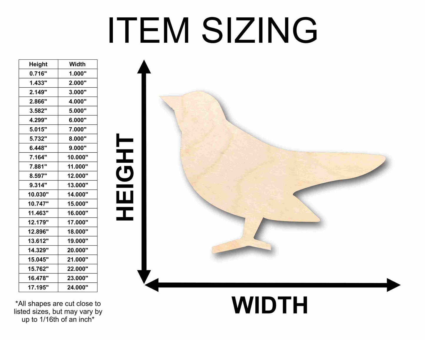 Unfinished Wood Barn Swallow Bird Silhouette - Craft- up to 46" DIY