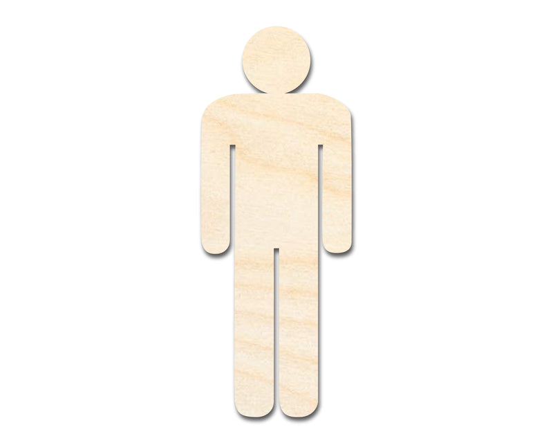 Unfinished Wood Mens Bathroom Sign Shape - Craft - up to 46" DIY