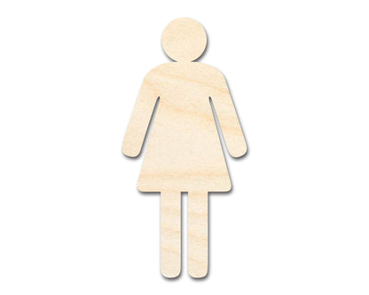 Unfinished Wood Womens Bathroom Sign Shape - Craft - up to 46" DIY