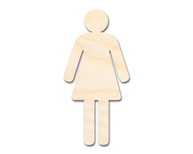 Unfinished Wood Womens Bathroom Sign Shape - Craft - up to 46" DIY