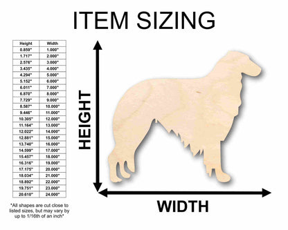 Unfinished Wood Borzoi Dog Silhouette - Craft- up to 46" DIY