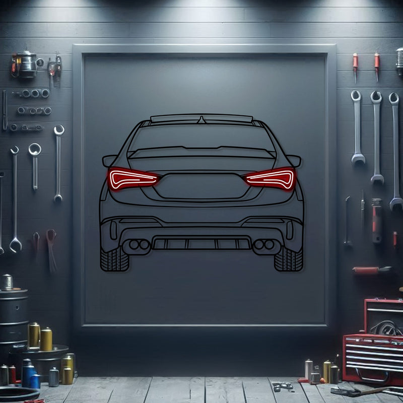 2016 Hyundai Solaris Back View Metal Neon Car Wall Art - MTN0175