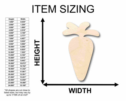 Unfinished Wood Carrot Silhouette - Craft- up to 46" DIY