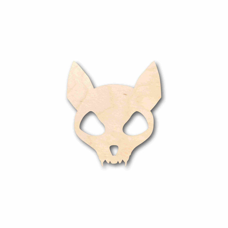 Unfinished Wood Cat Skull Silhouette - Craft- up to 46" DIY