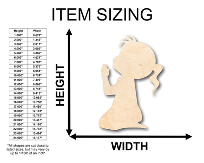 Unfinished Wood Praying Girl Shape - Craft - up to 46" DIY