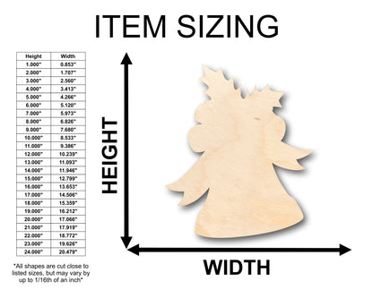 Unfinished Wood Jingle Bell Shape - Christmas - Craft - up to 46" DIY
