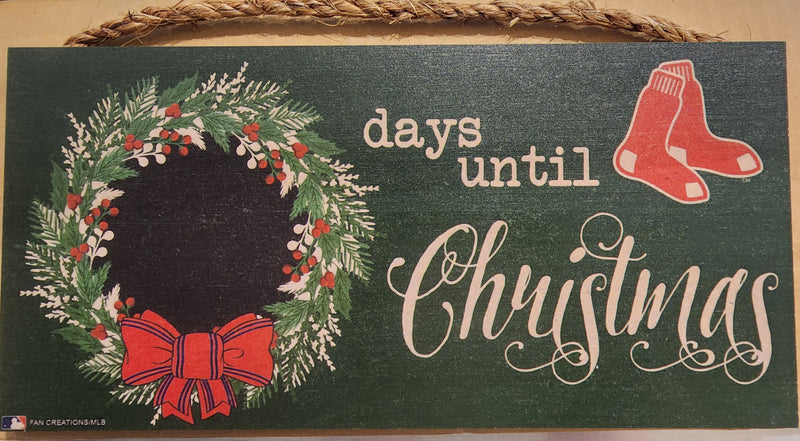 Boston Red Sox 6'' x 12'' Days Until Christmas Wood Sign