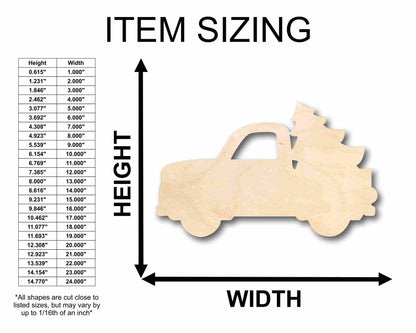 Unfinished Wood Christmas Tree Car Truck Silhouette - Craft- up to 46" DIY