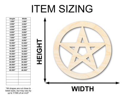 Unfinished Wood Pentacle Shape - Craft - up to 46" DIY
